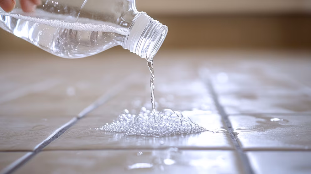 Drei wirkungsvolle Anwendungen für den Haushalt mit einer Mischung aus Wasserstoffperoxid, Natriumbikarbonat und Flüssigwaschmittel oder Seife